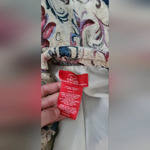 Vintage Oscar de la Renta Blazer Baroque Tapestry Size 7 - Picture 5 of 5